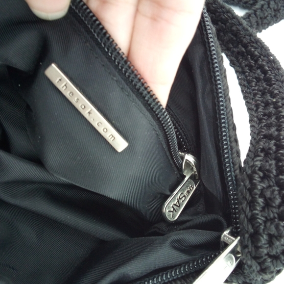 The SAK Black Knit Leather Trio Bundle Small Medium Shoulder Bags Bag Casual - Picture 13 of 16